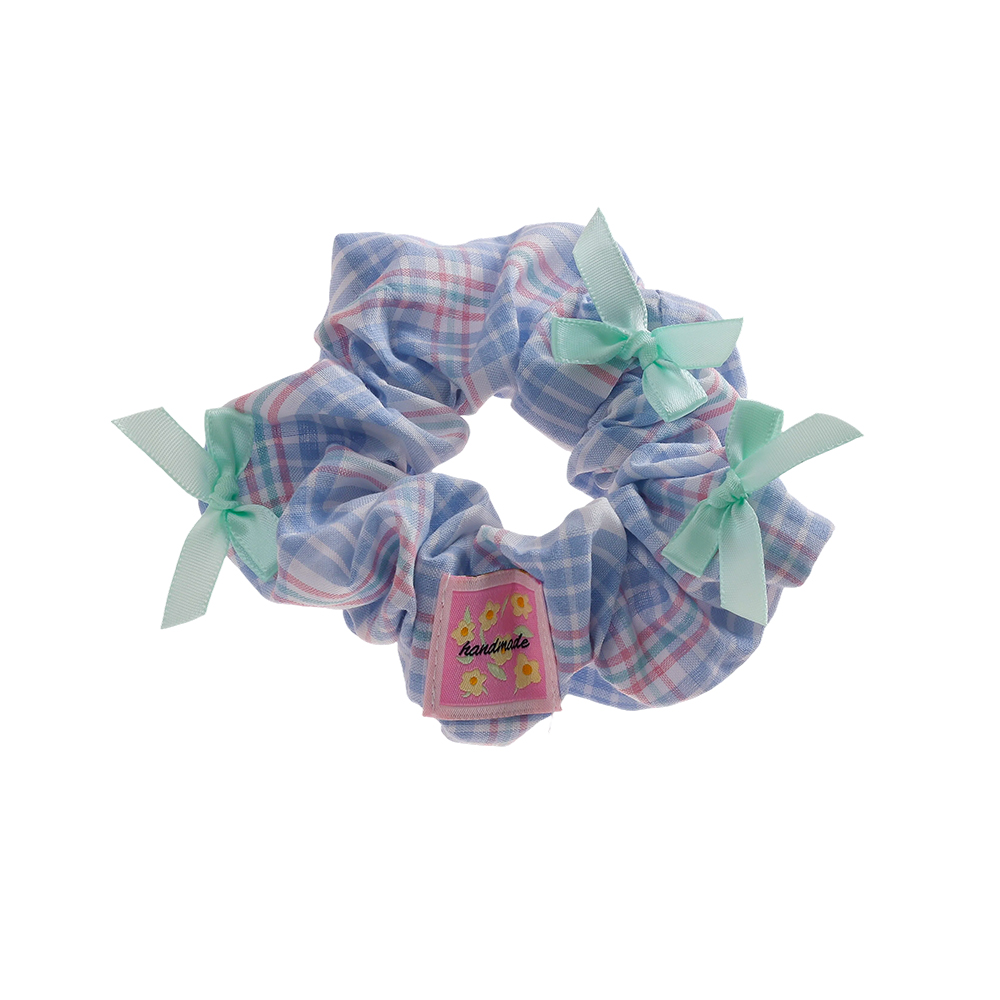 12*60mm checkerboard stiff bow scrunchie   