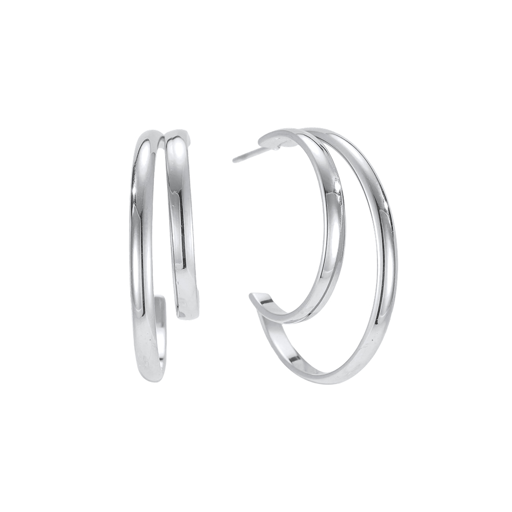 Stainless steel earrings, 27mm, large and small hoop earrings