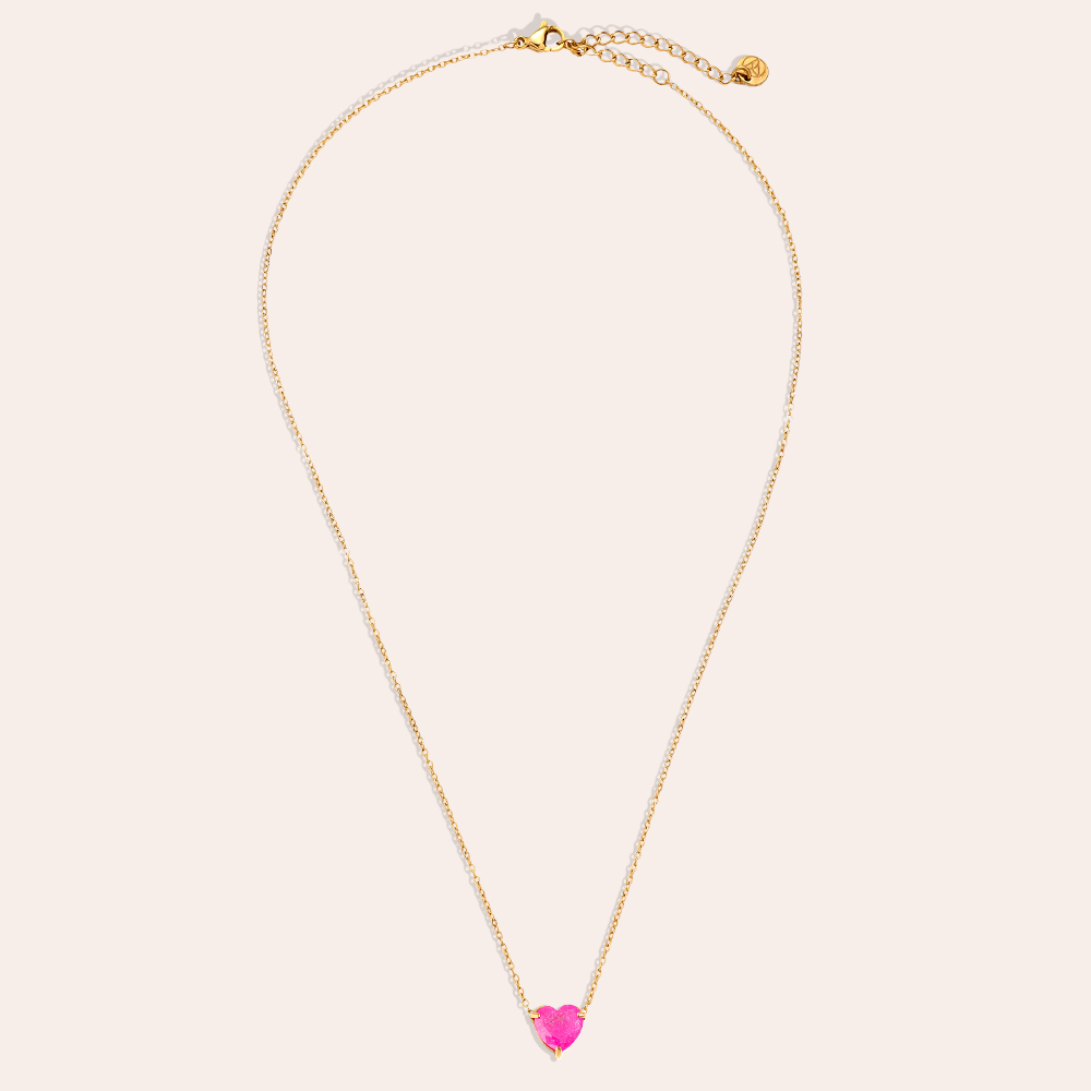 stainless steel necklace 43cm Multi Colour Diamond Heart