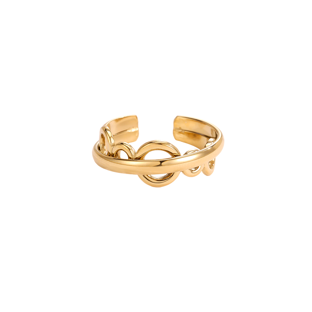 Stainless steel ring with adjustable small eyelet