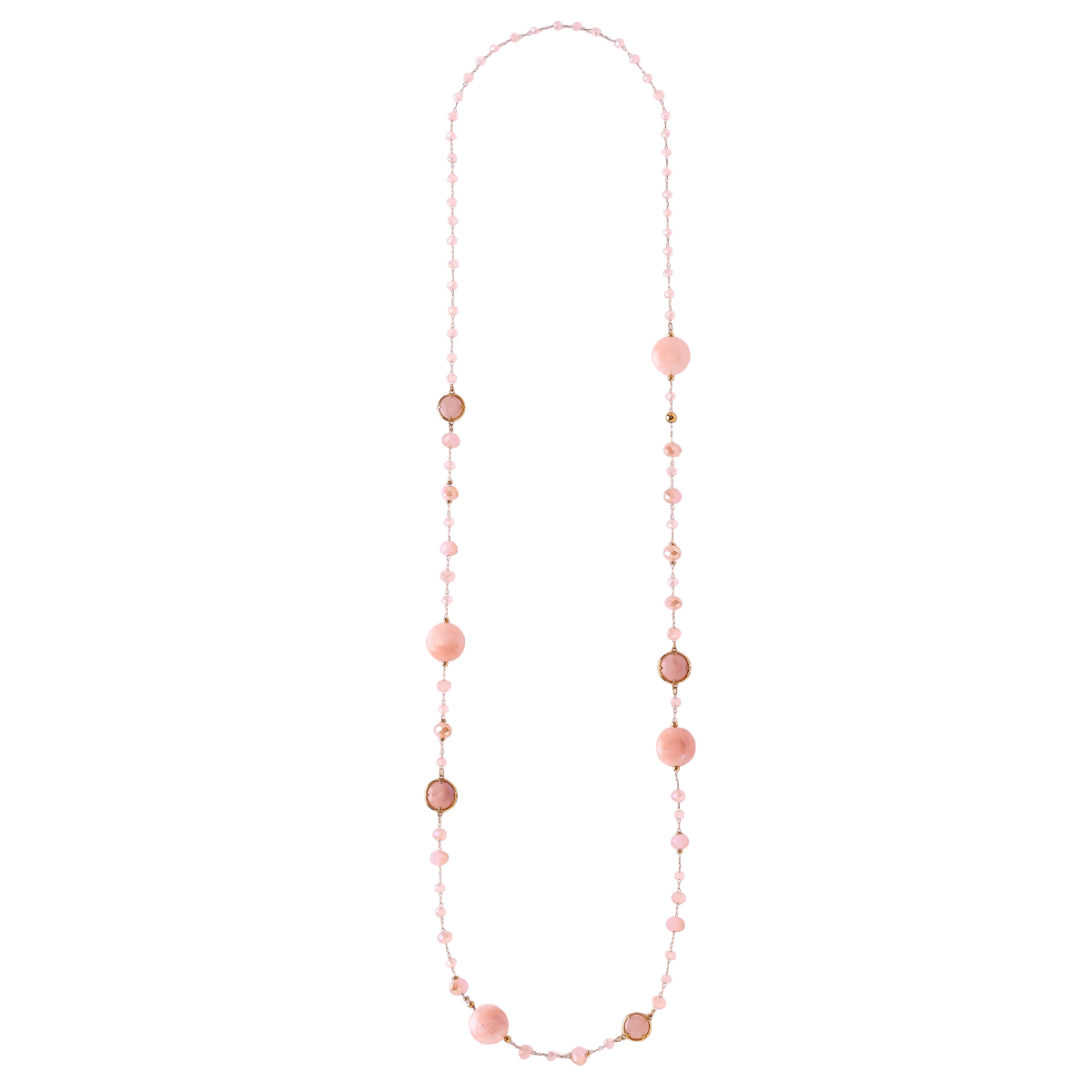 Stainless steel necklace 96cm resin crystals