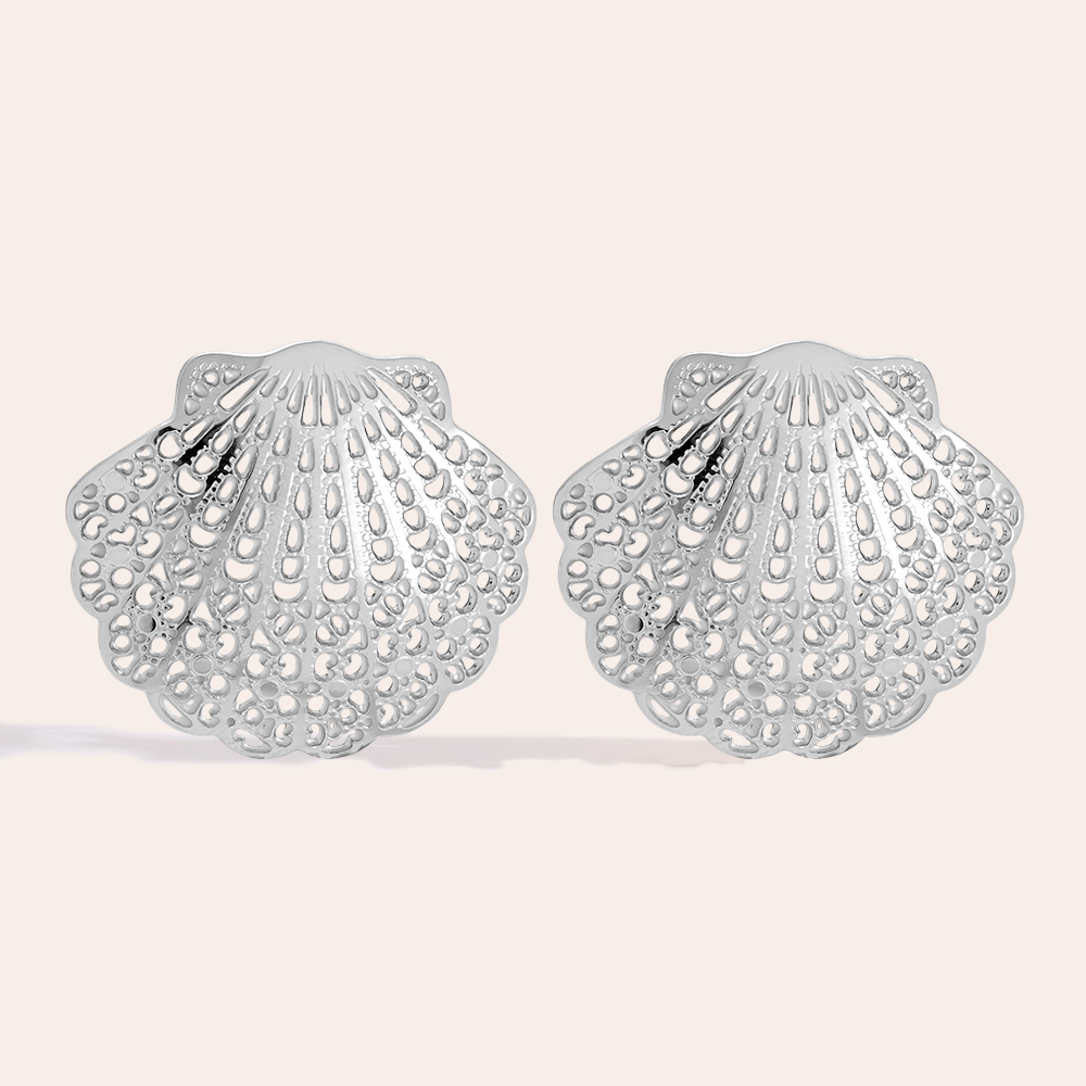 Stainless steel earrings 35mm Nice Shell