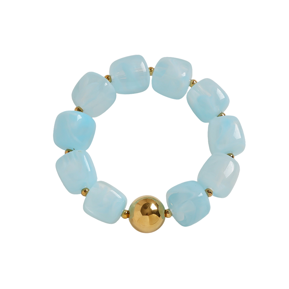 Stainless steel bracelet Adjustable resin square round shape