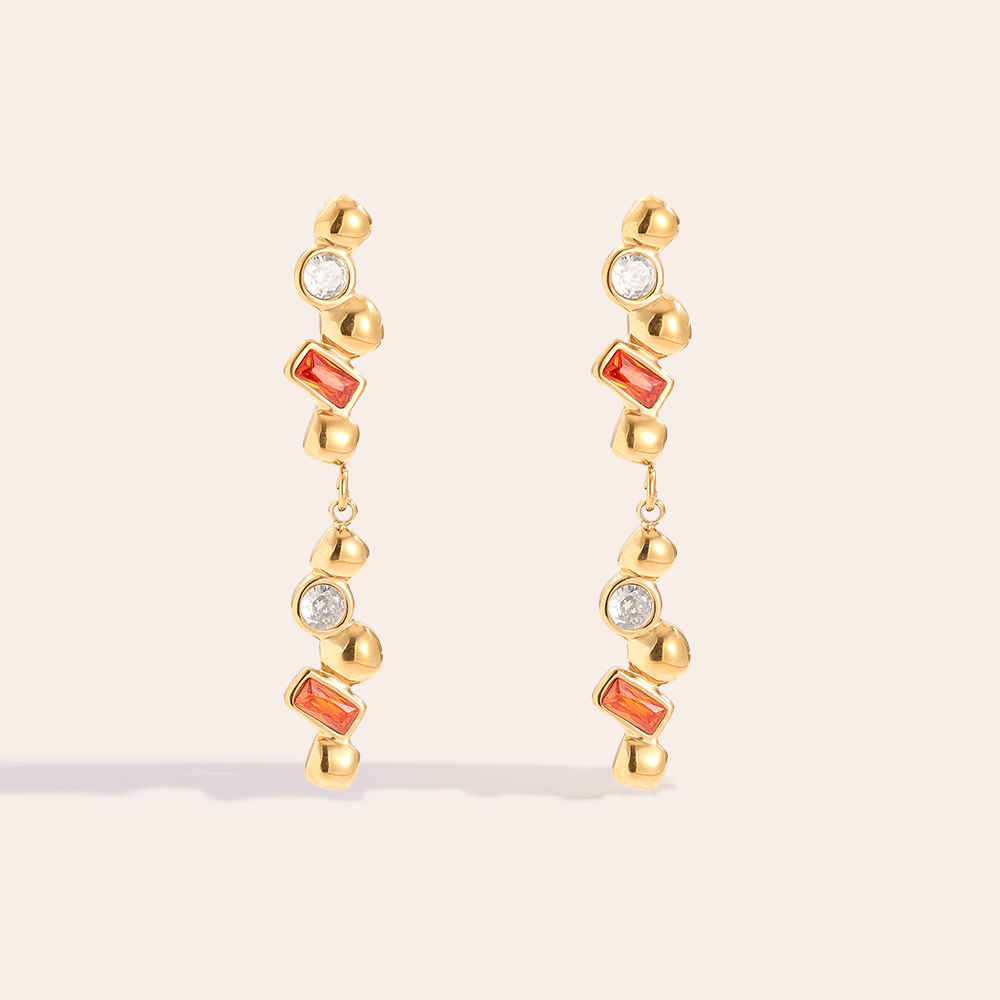 Stainless steel earrings 0.6*3.6cm Nice Diamond Long