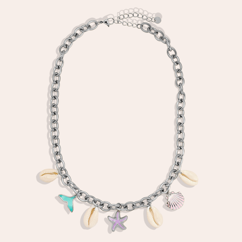 Stainless steel necklace 39cm Colourful Ocean