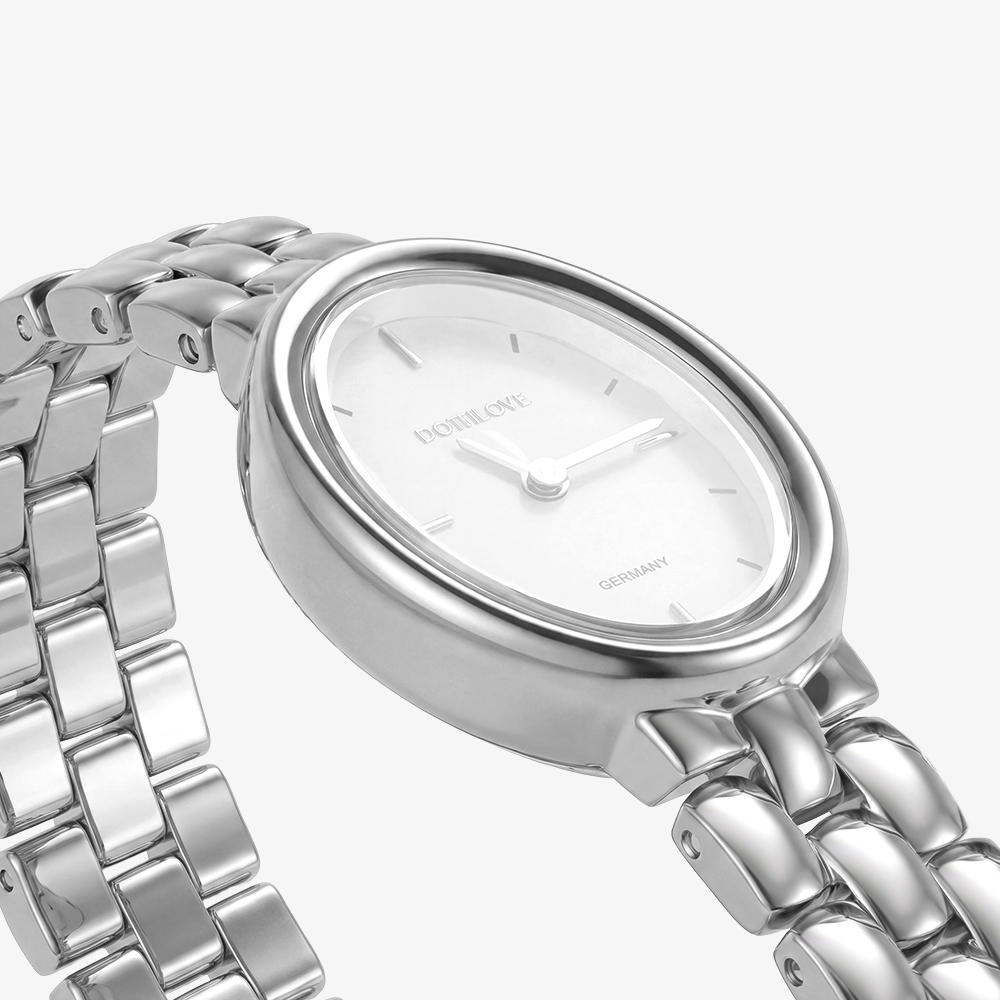 Oval stainless steel watch