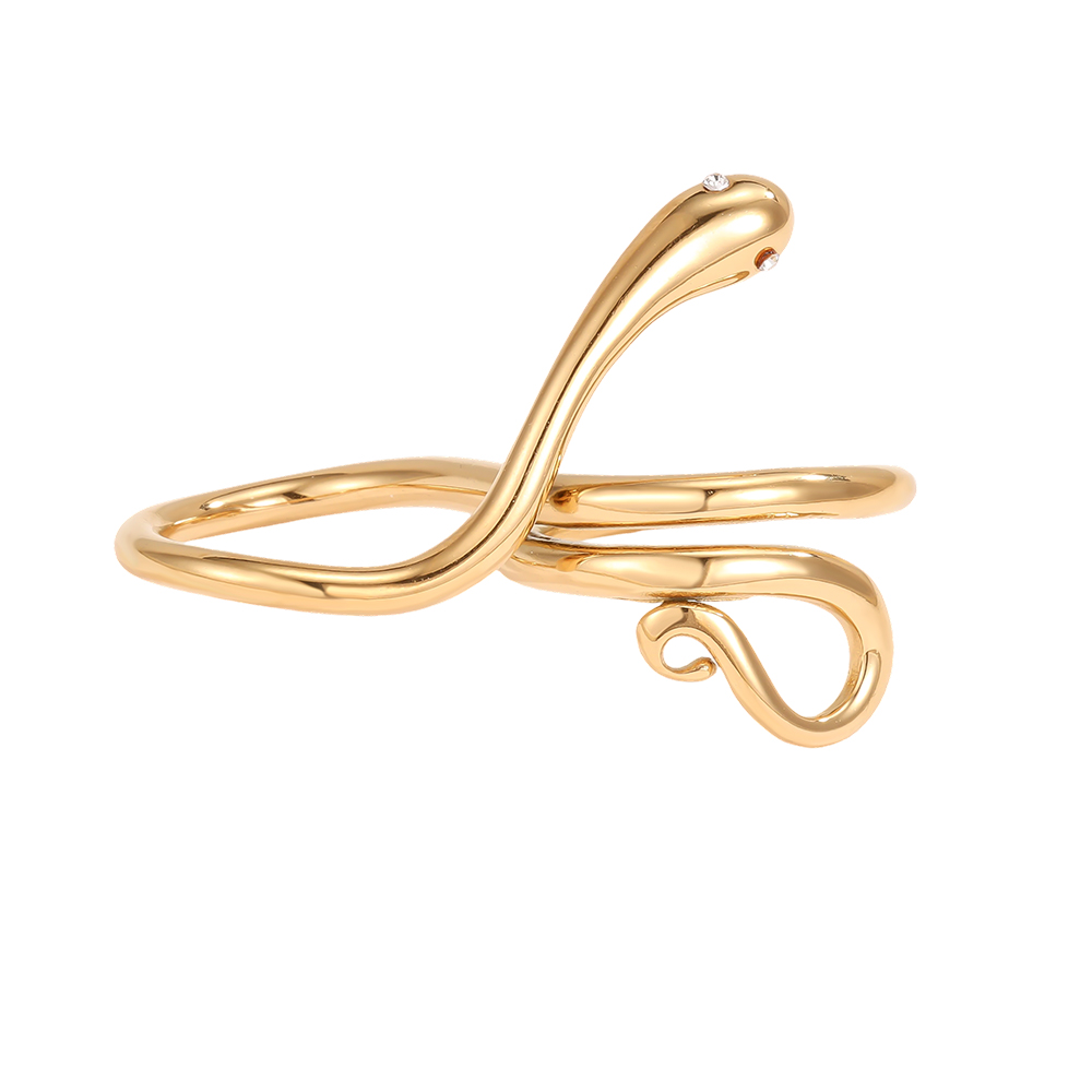 Adjustable stainless steel ring, snake design