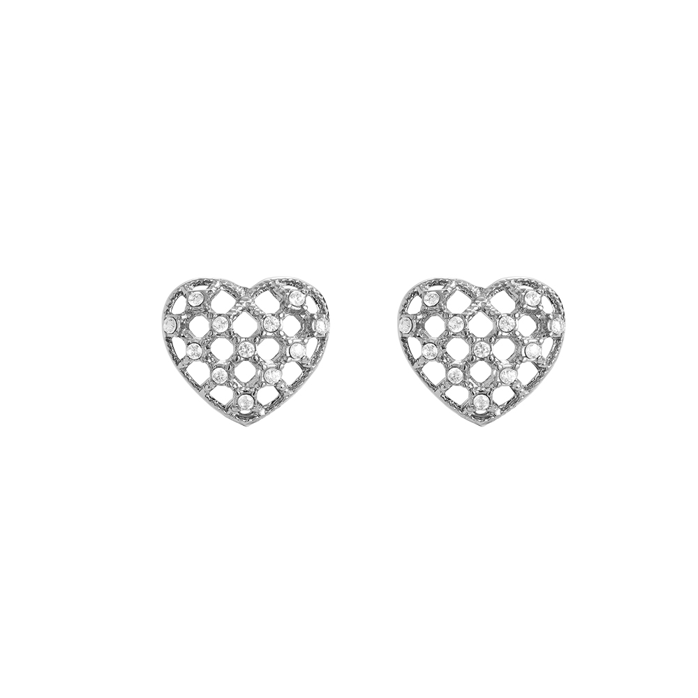 Stainless steel earrings 1.2cm Elegant Diamond Heart