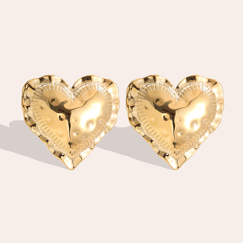 Stainless steel earrings 4cm Great Heart