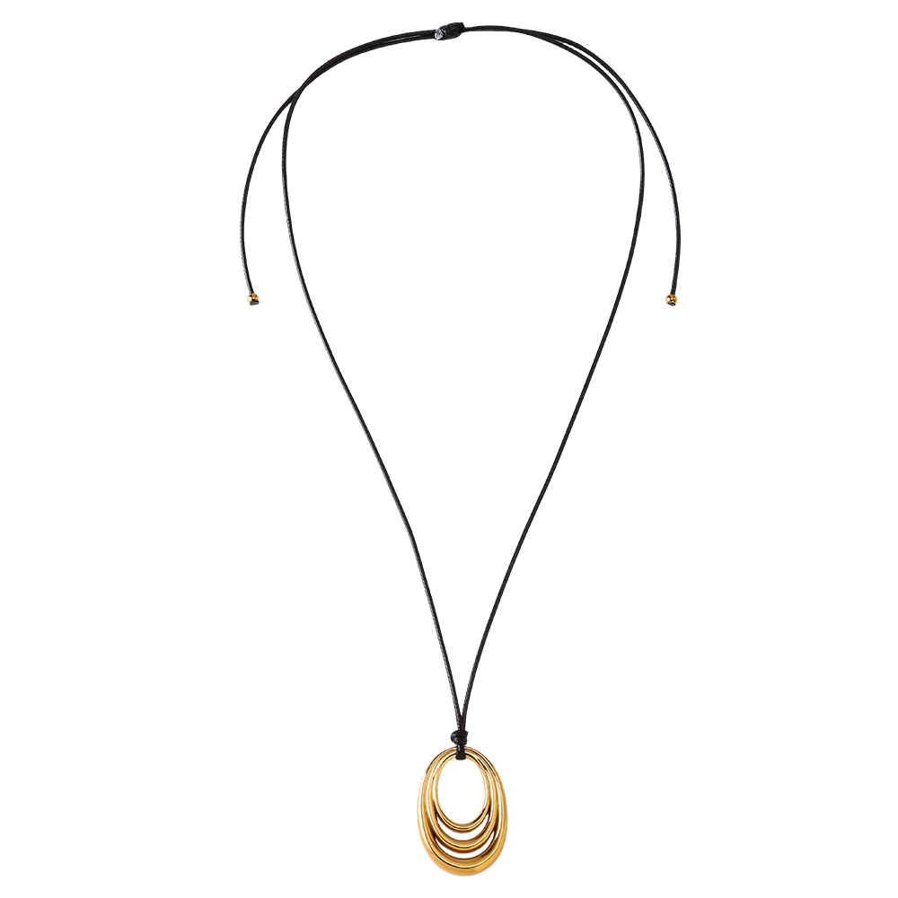 Stainless steel necklace 90cm multilayer circle