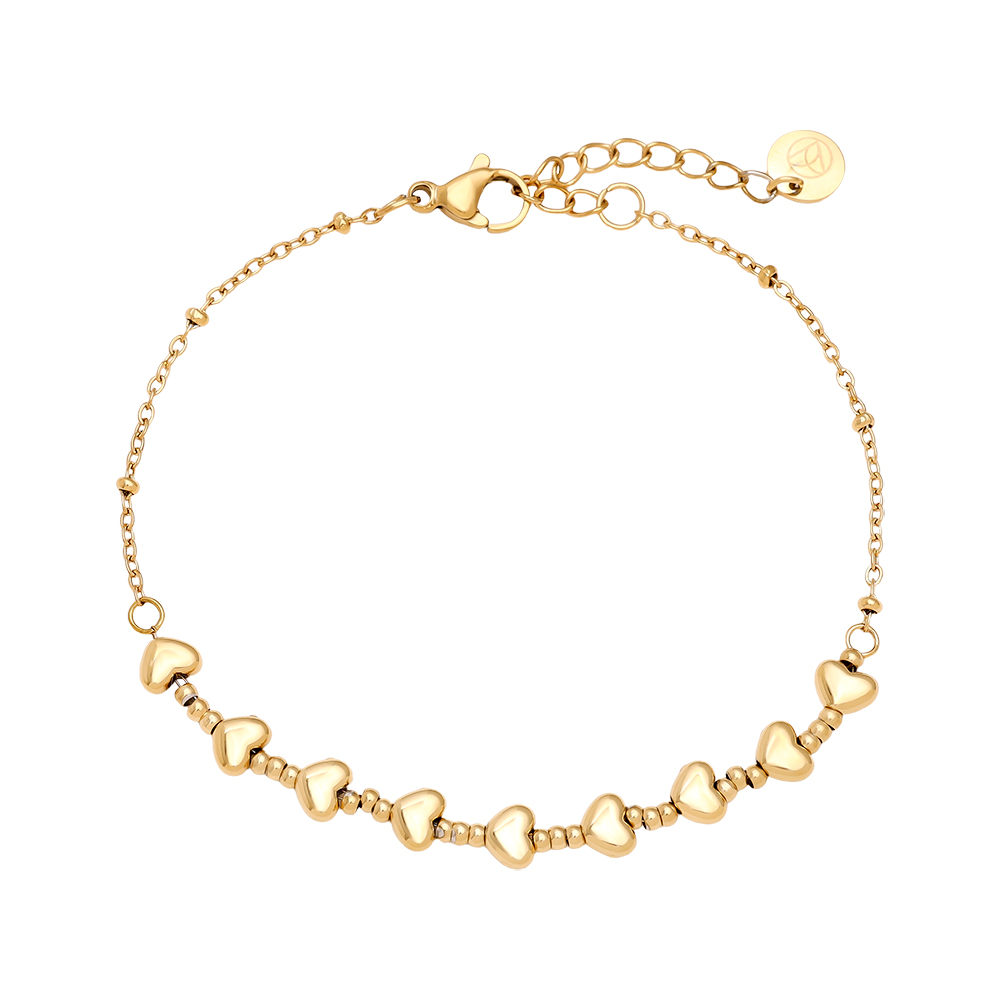 Stainless steel bracelet 17cm Heart Chain