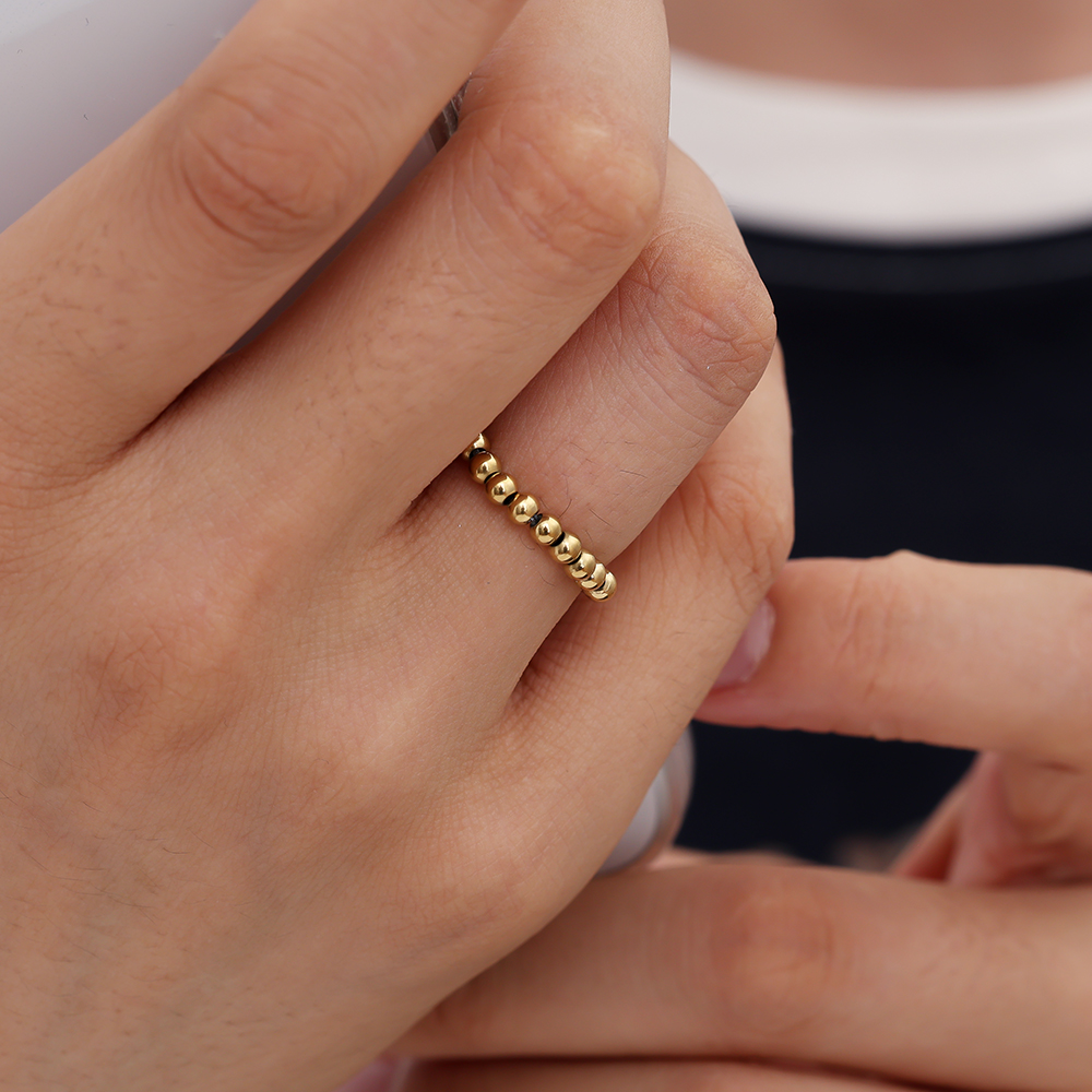 Stainless steel ring 3mm lenses Elastic