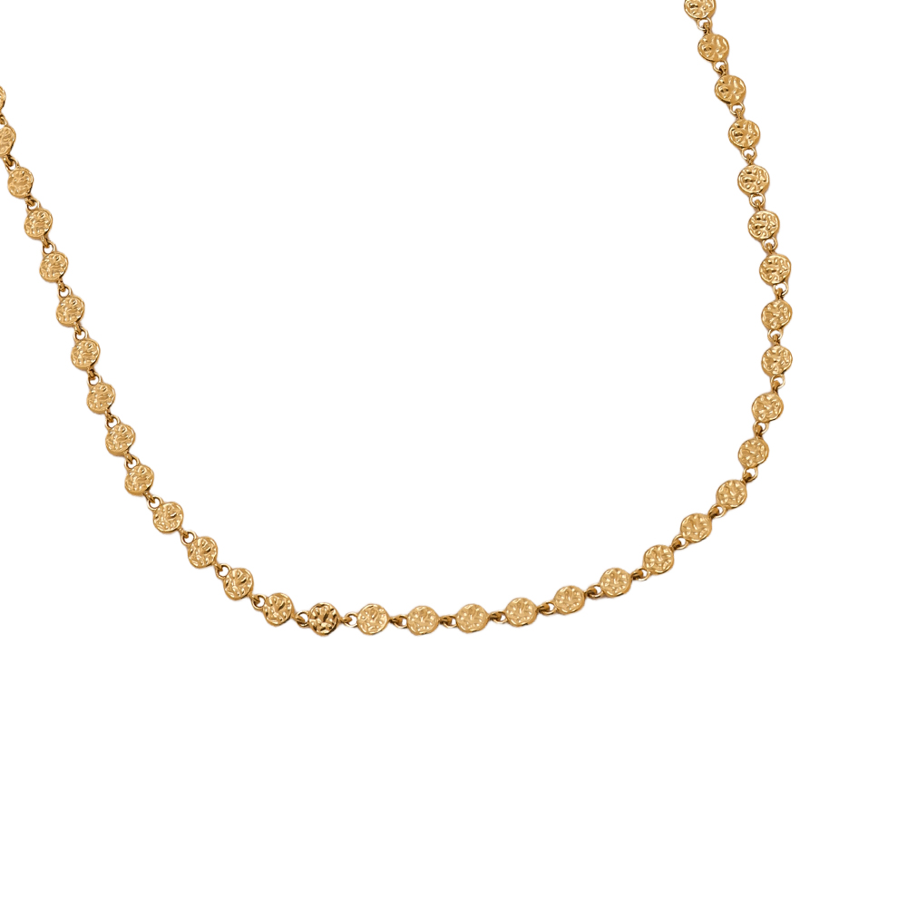 Stainless steel necklace 43cm irregular small disc