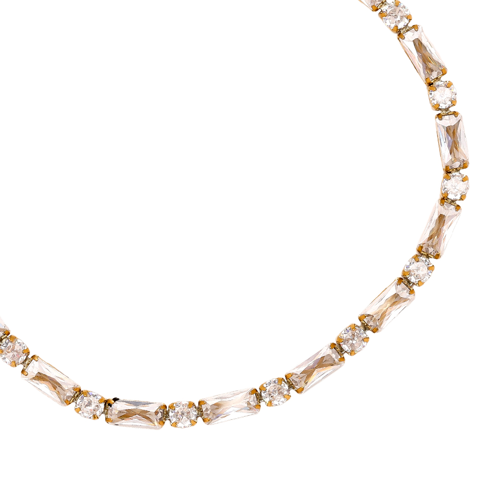 Stainless steel bracelet 16cm Diamond Cube And Dot Chain