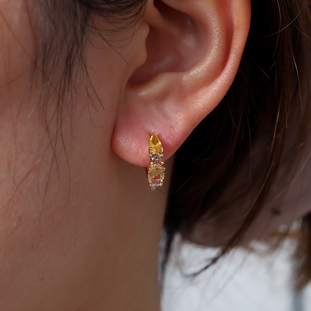 Mixed Diamonds Gold-plated earrings    