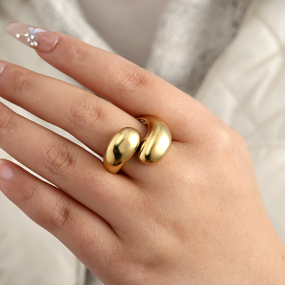 Stainless steel ring Two Drops