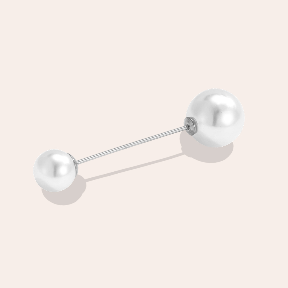 5.5 cm stainless steel pearl brooch  