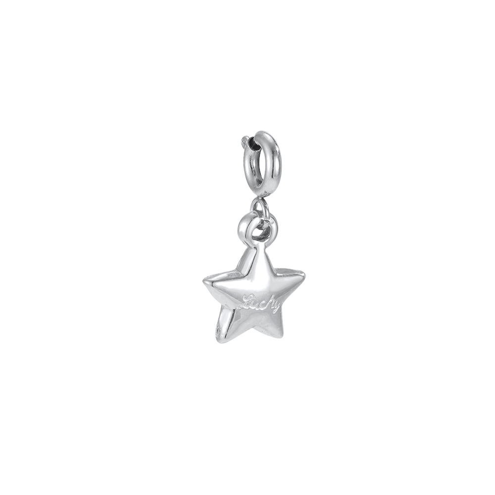 12mm stainless steel pendant: simple star with spring clasp      