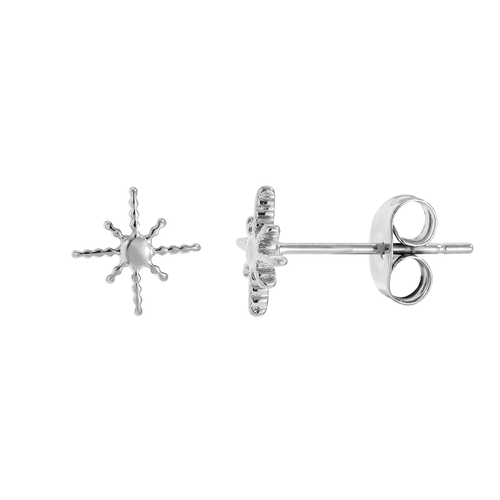 Stainless steel earrings 8mm Sharp Star