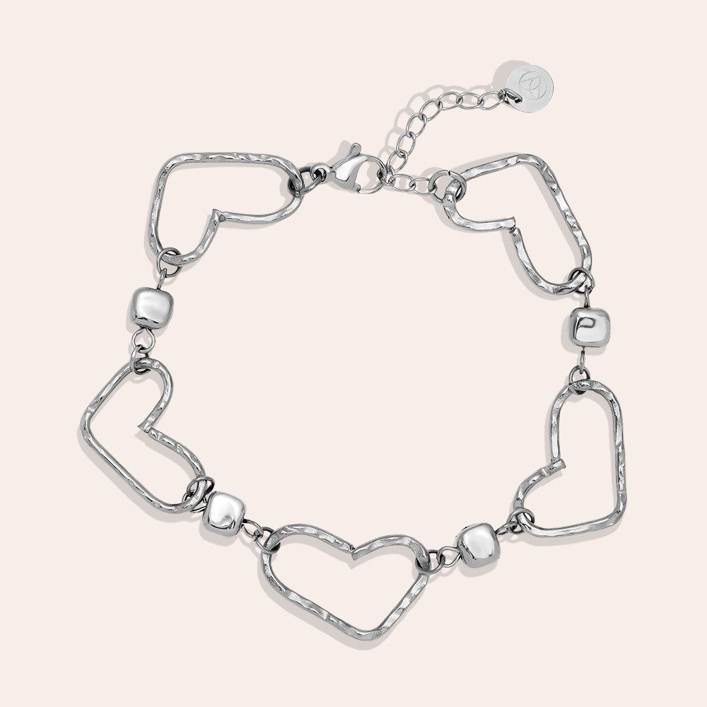 Stainless steel bracelet 17cm Cool Heart Chain