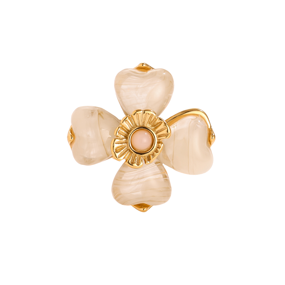 Stainless steel ring resin flower
