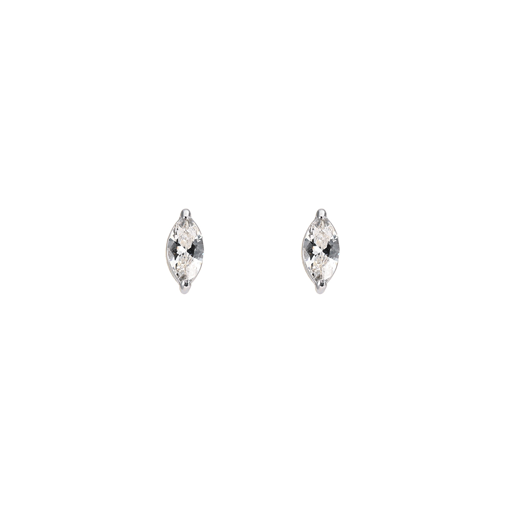 Stainless steel earrings, 2.9 mm, with cubic zirconia eyes 
