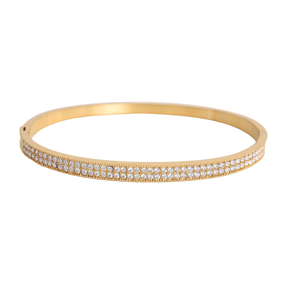 Stainless steel bangle 6.5cm Fine zirconia