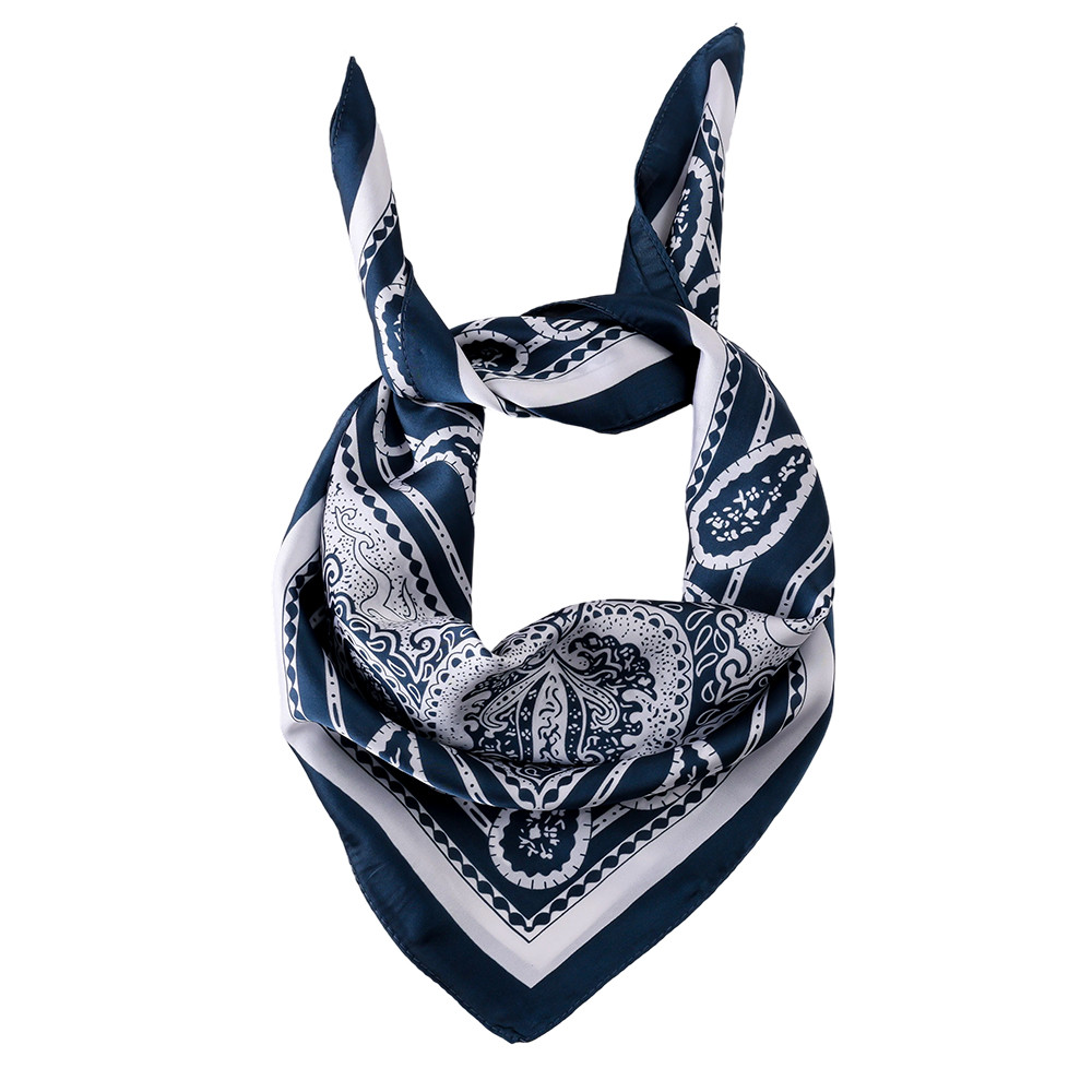 70*70cm Blue-grey paisley pattern scarf