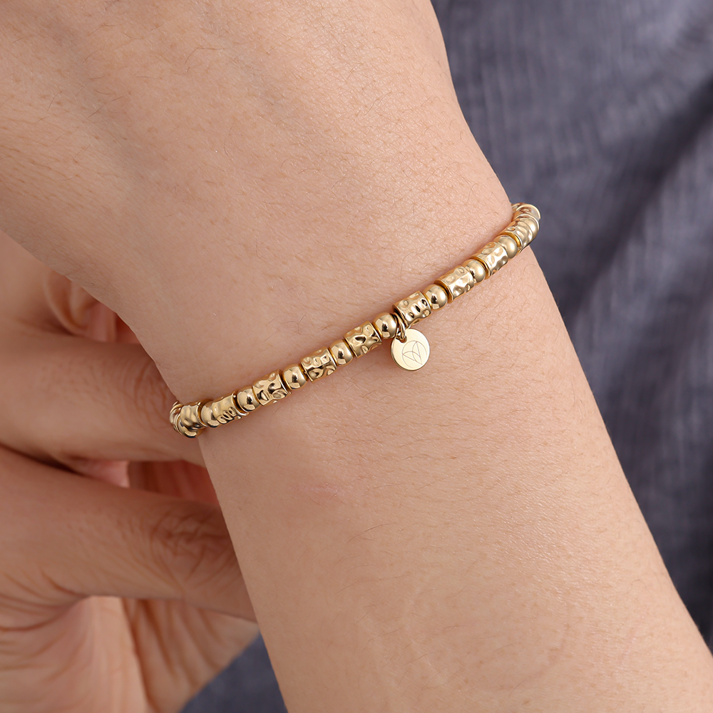 Stainless steel bracelet Elastic Tube And Beads