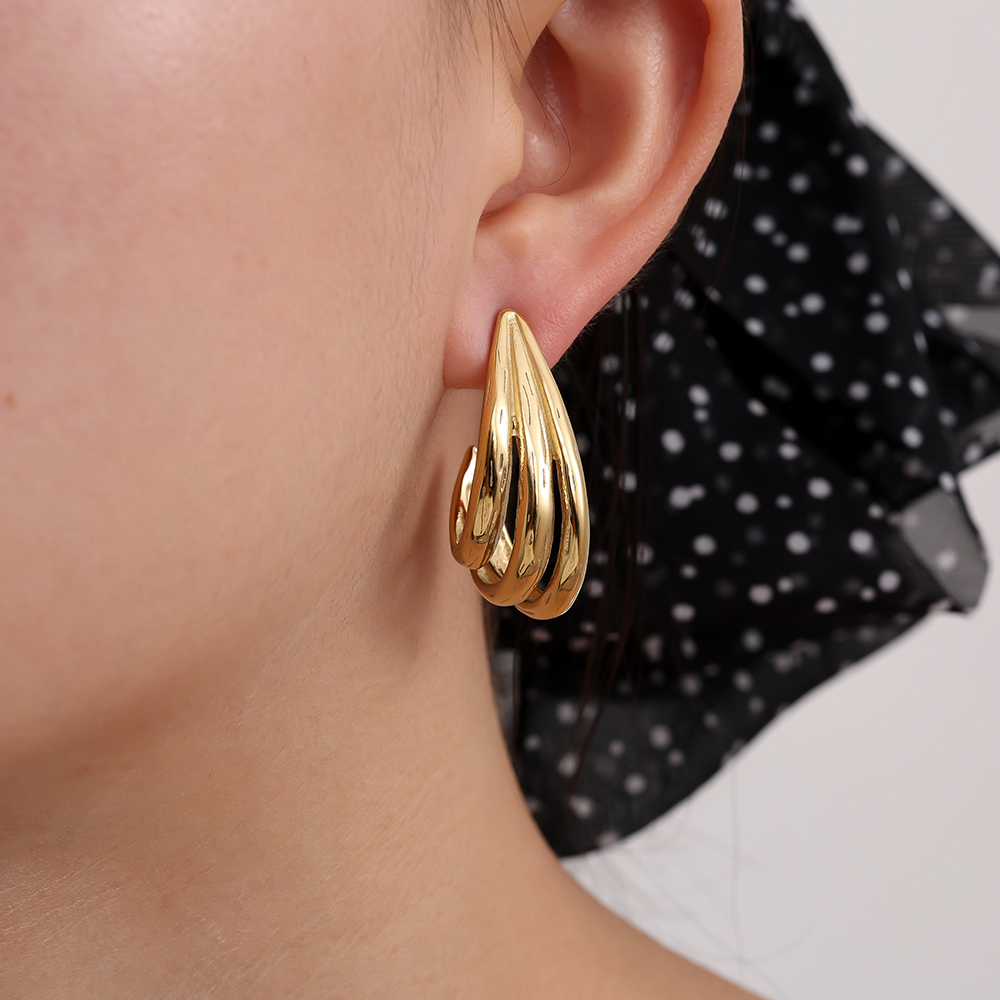 Stainless steel earrings 1.3*3cm Drop Feeling