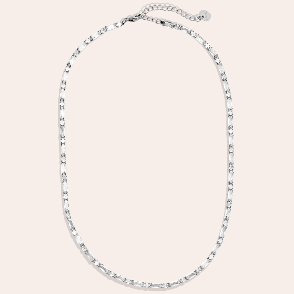 Stainless steel necklace 40cm Diamond Cube And Dot Chain