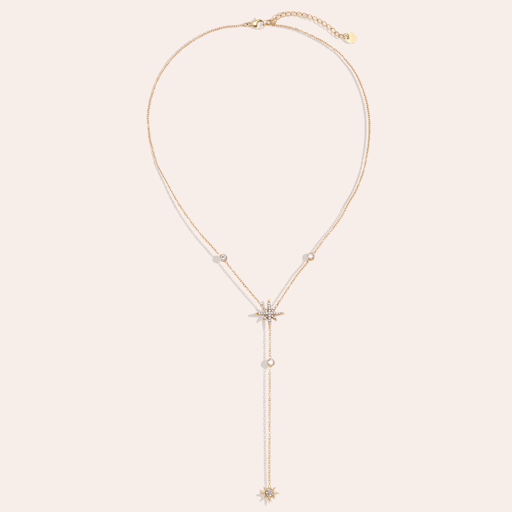 Stainless steel necklace, 40 cm, Big Dipper with cubic zirconia