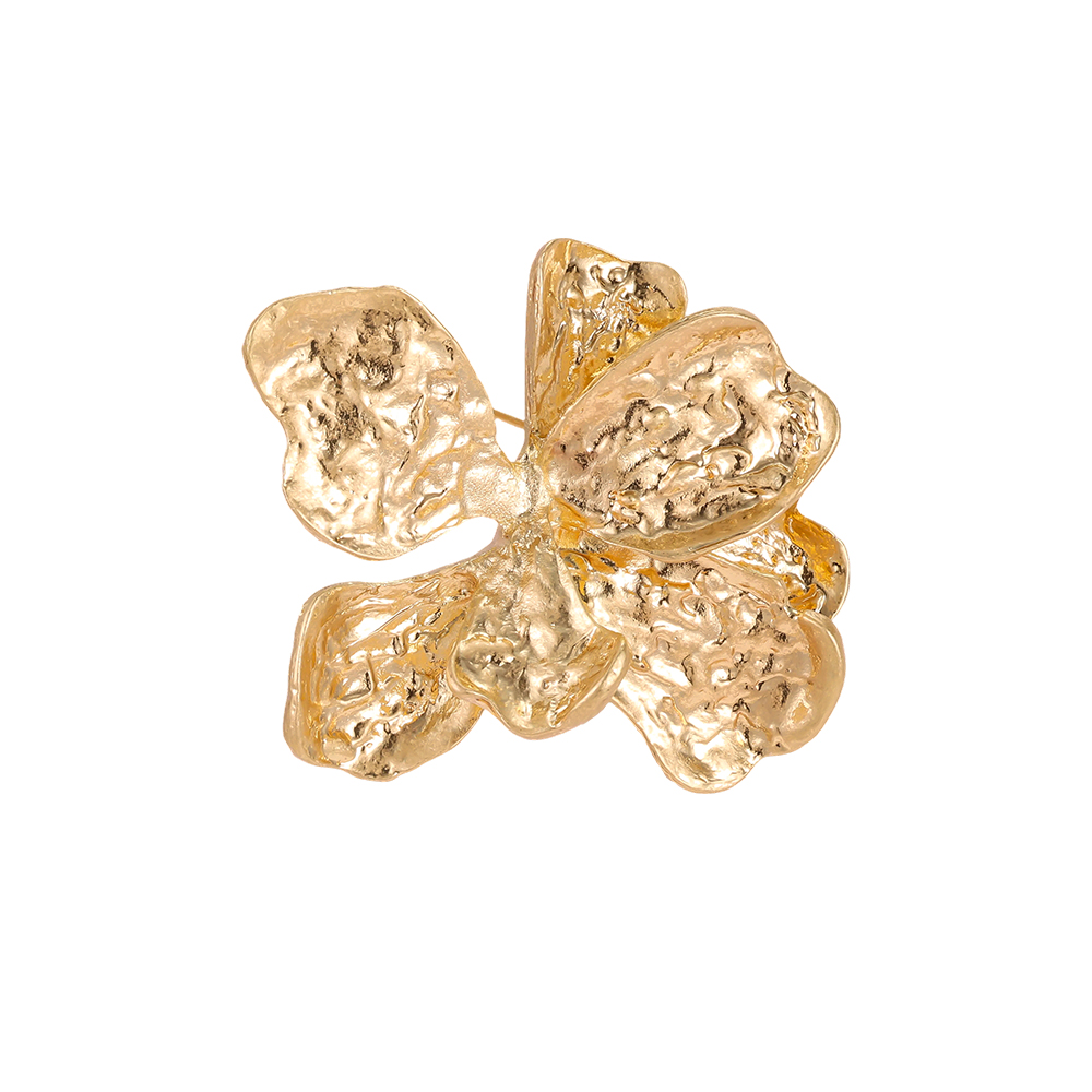 6.4cm gold flower brooch       