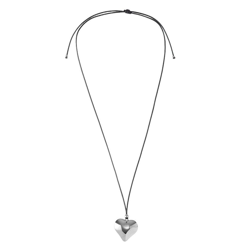 Stainless steel necklace 90cm heart