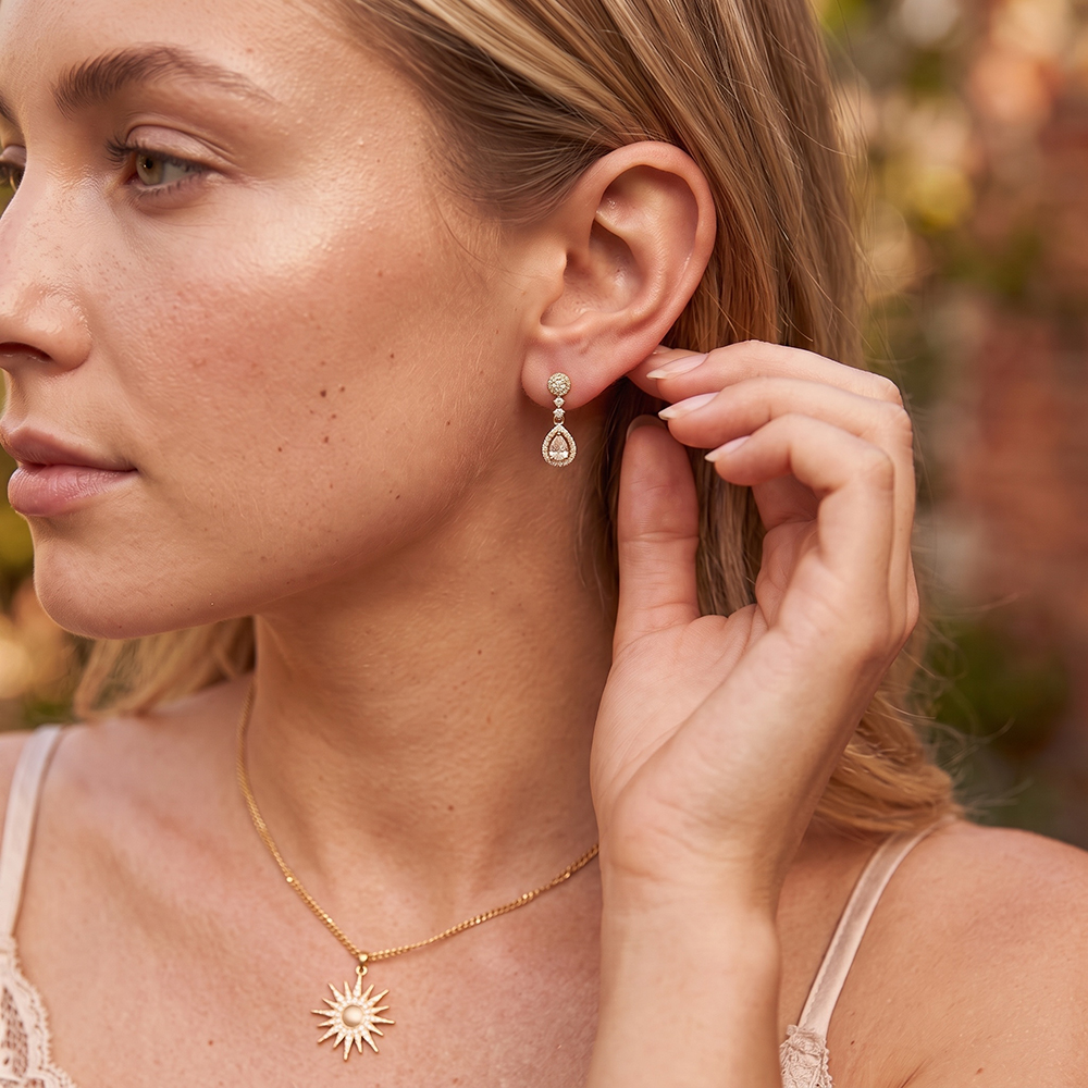24mm gold-plated earrings with sparkling cubic zirconia 