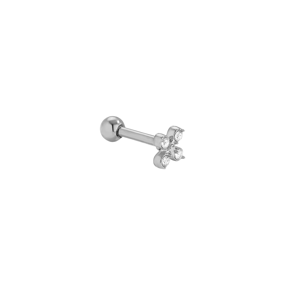 Stainless steel piercing 4mm Mini Cross Diamond