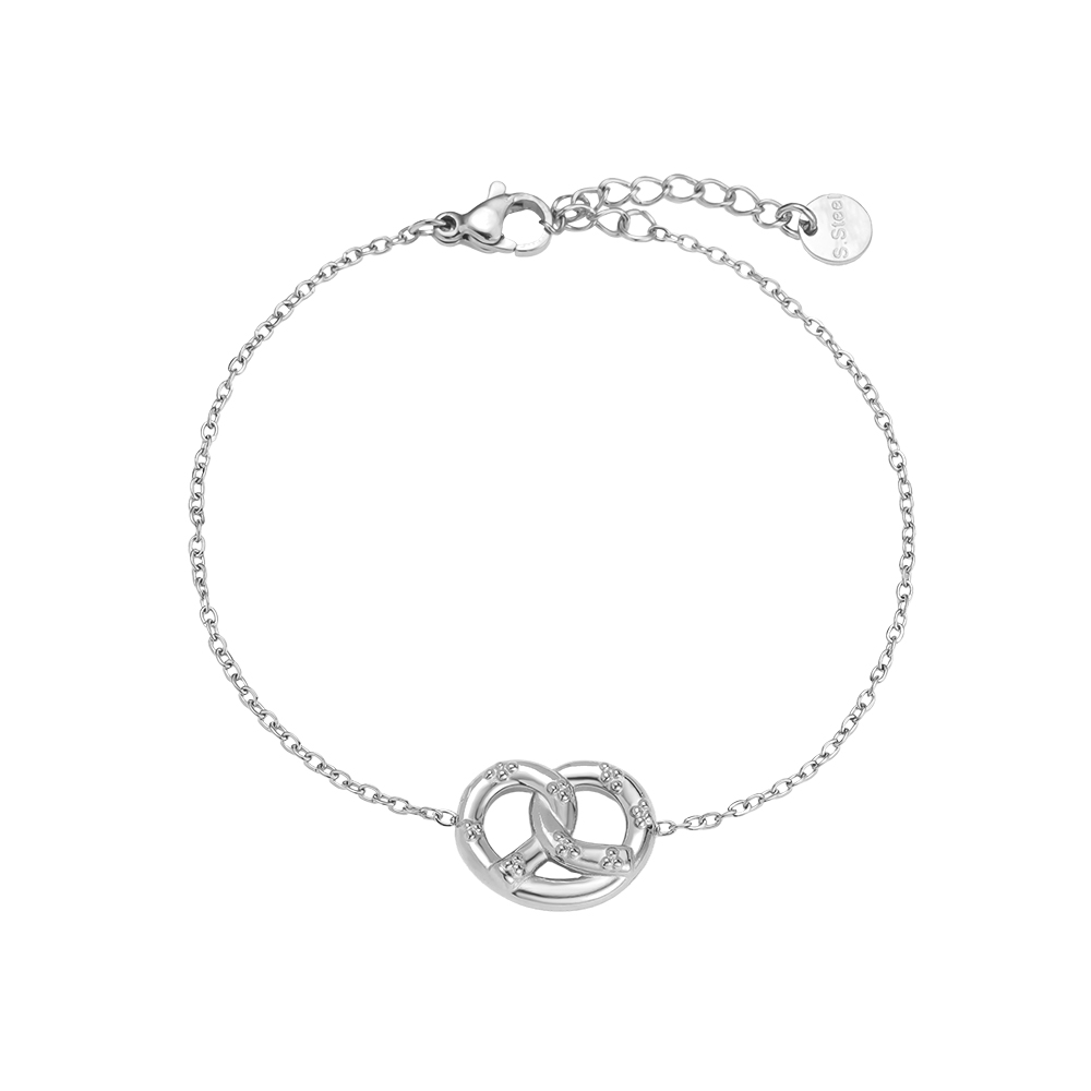 16cm stainless steel bracelet, ‘Pretzel’ design