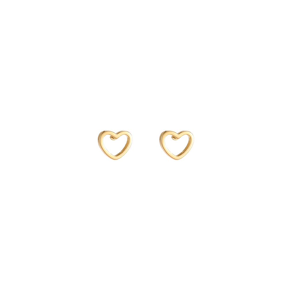 Stainless steel earrings, 5mm, doodle heart design 