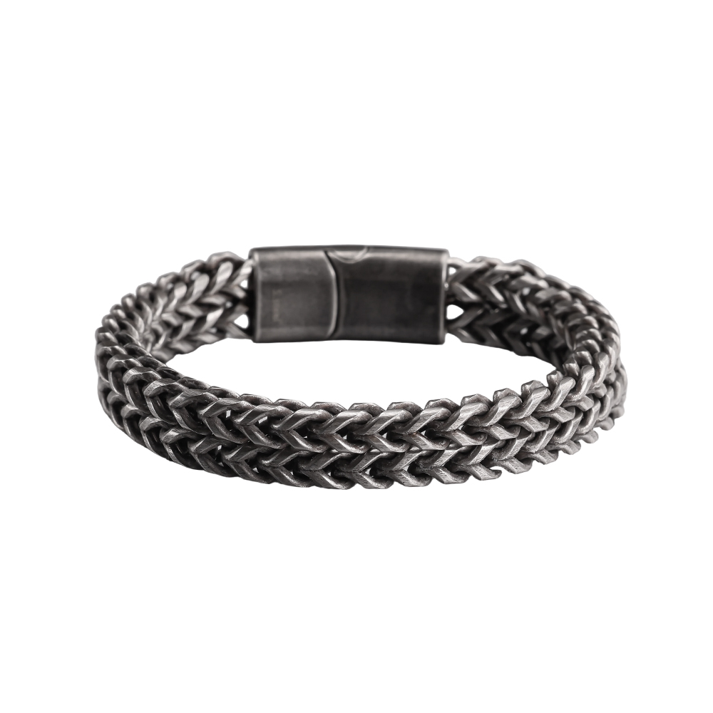 Stainless steel Cuban-link bracelet
