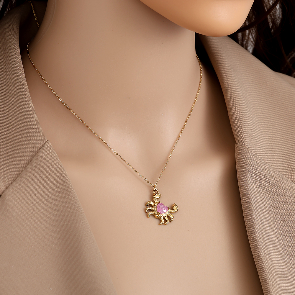 Stainless steel necklace 43cm Crab And Diamond