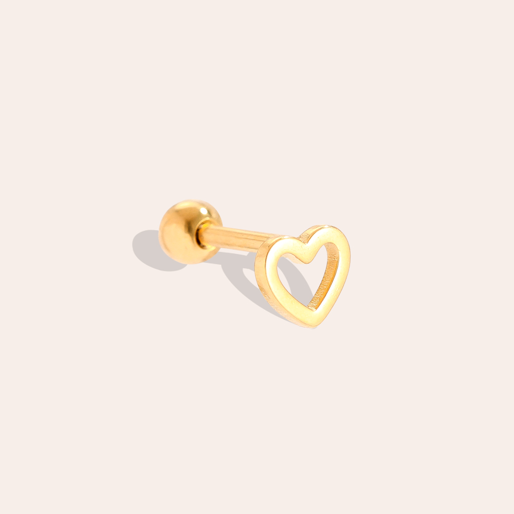 Stainless steel piercing 5mm mini hollow heart