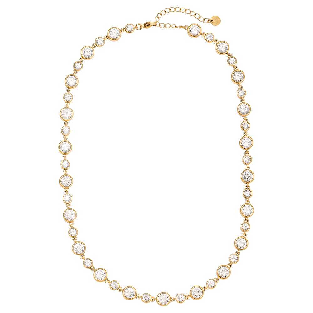 Stainless steel necklace 40cm Fancy Round Diamond Chain