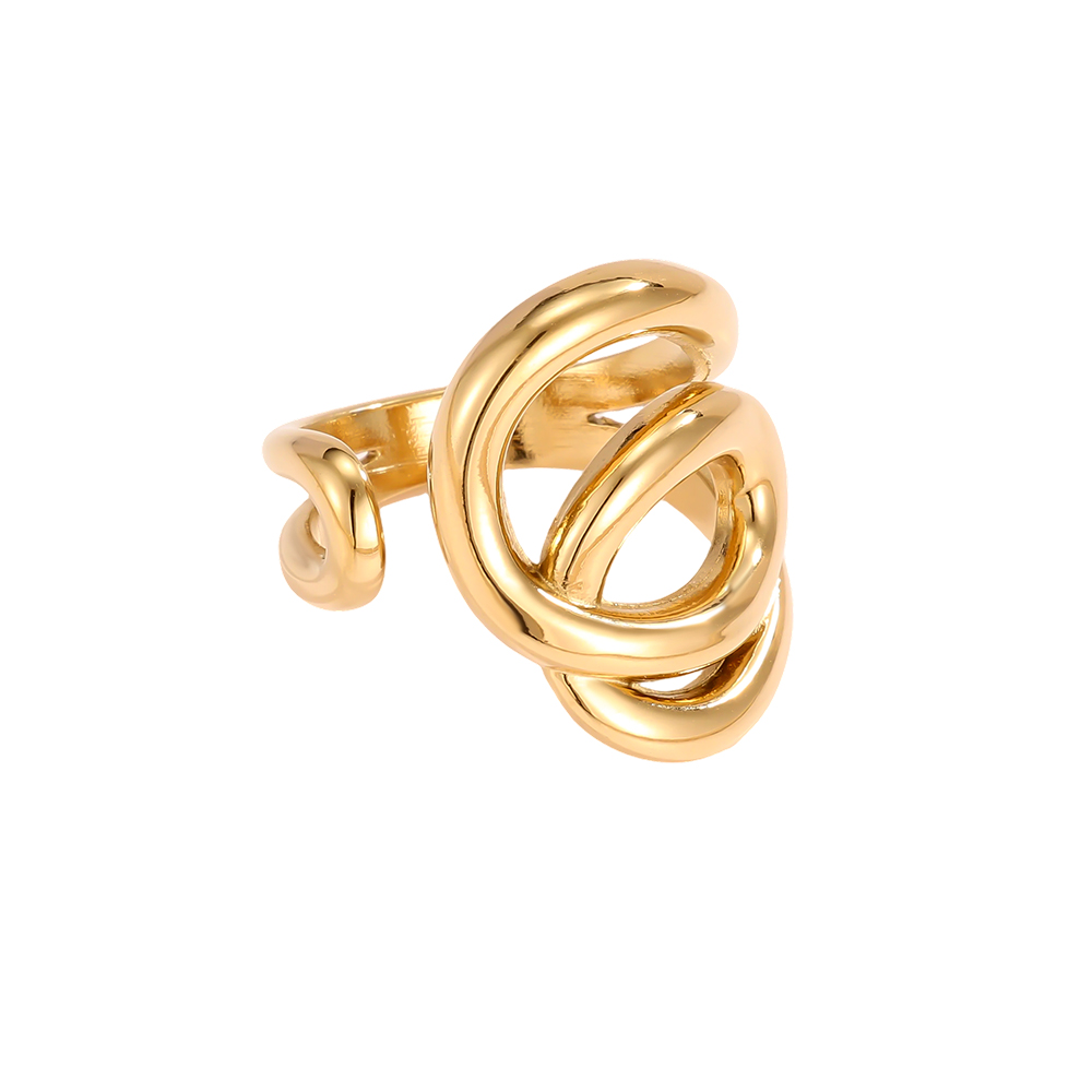 Stainless steel ring, adjustable, free-form