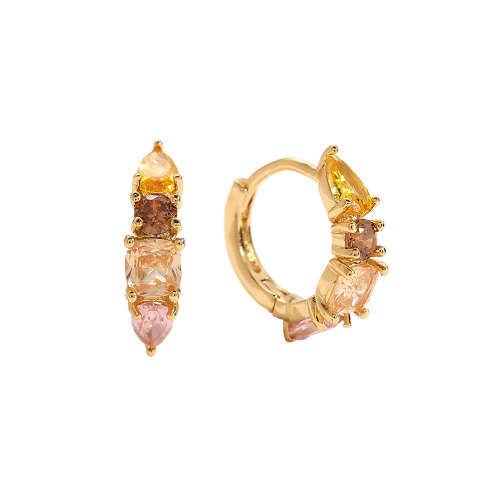 Mixed Diamonds Gold-plated earrings    