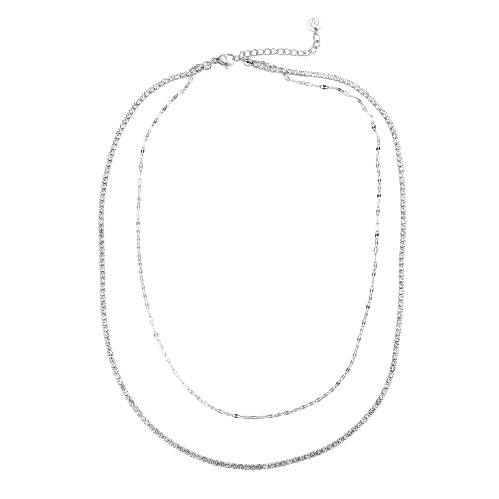 2 Layer Plate Chain Stainless Steel Necklace