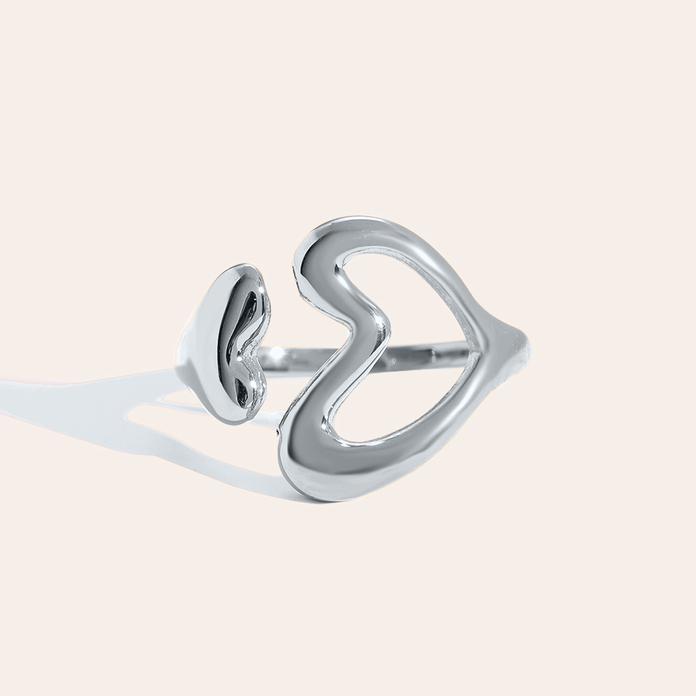 Hearts Hug stainless steel ring    