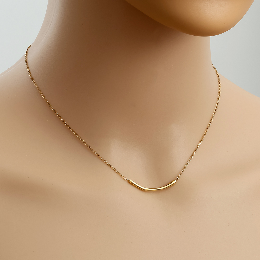 42cm Thin Smile In Thin Chain stainless steel necklace      