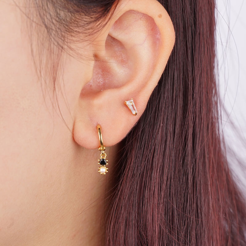 Gold-plated earrings Light &amp; Darkness
