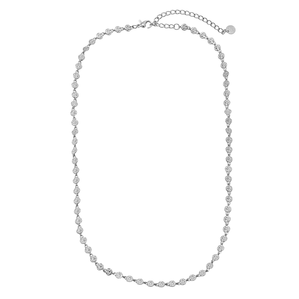 Stainless steel necklace 43cm irregular small disc