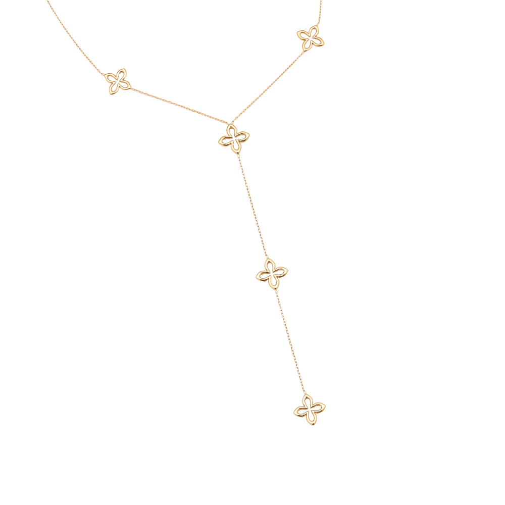 Stainless steel necklace 45cm Classic Lucky Flower With Chain